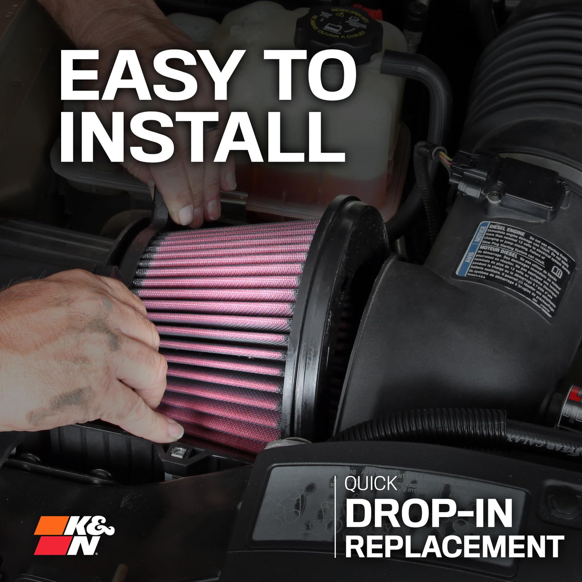K&N E-0644 Performance Diesel High-Flow Lifetime Engine