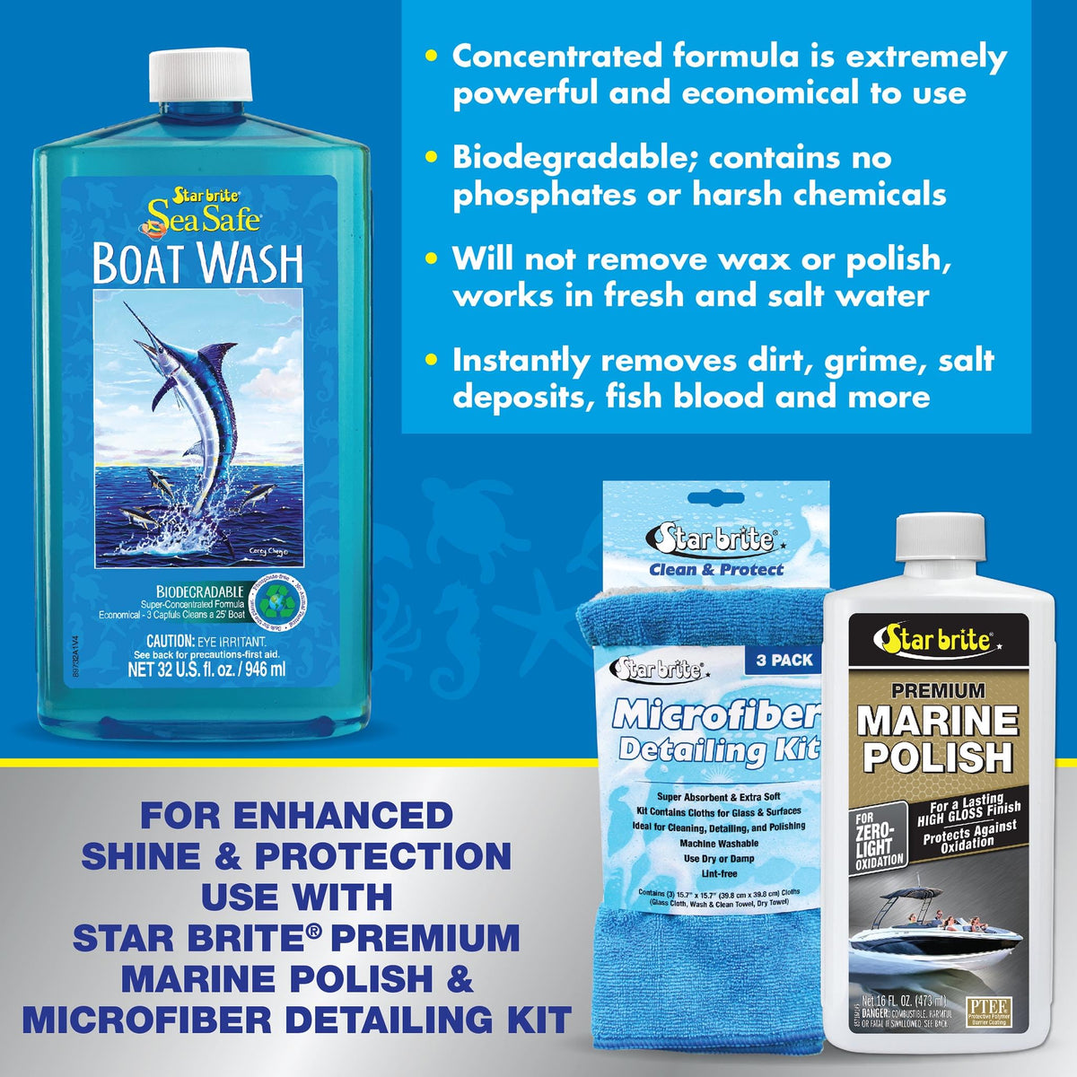 STAR BRITE 089732PW STAR BRITE Sea Safe Boat Wash Multi-Surface Cleaner