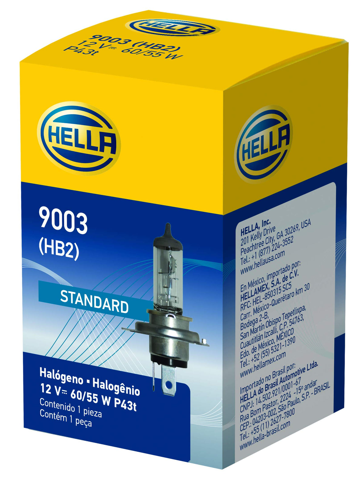 HELLA 9003 HELLA 9003 Standard Halogen Bulb, 12 V, 60/55W, Clear, Standard - 60/55W