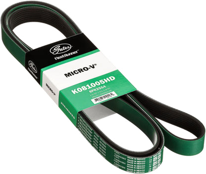 Gates K081005HD FleetRunner Micro-V Serpentine Drive Belt, Green