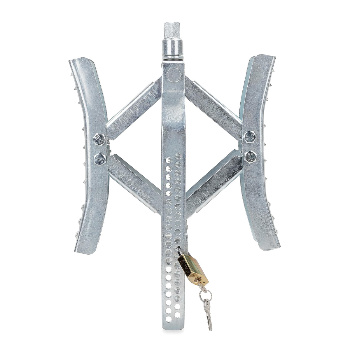 CAMCO 44662 Camco Eaz-Lift Heavy Duty Wheel Stop with Ratchet Wrench- Stabilizes Your Truck by Securing Tandem Tires to Prevent Movement Spaced 3-10" Apart- Large (44662)