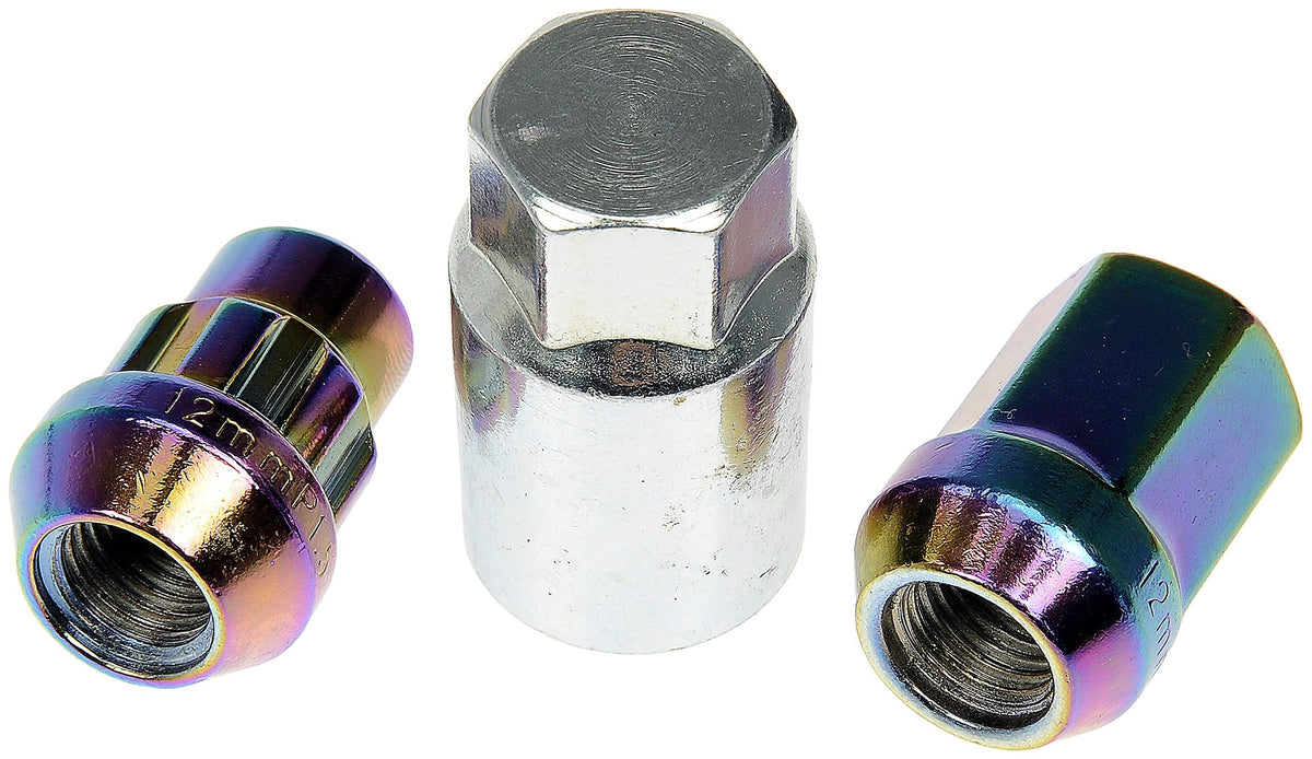 Dorman 713-375 G Rainbow/Neo-Chrome Acorn Wheel Nut Lock Set