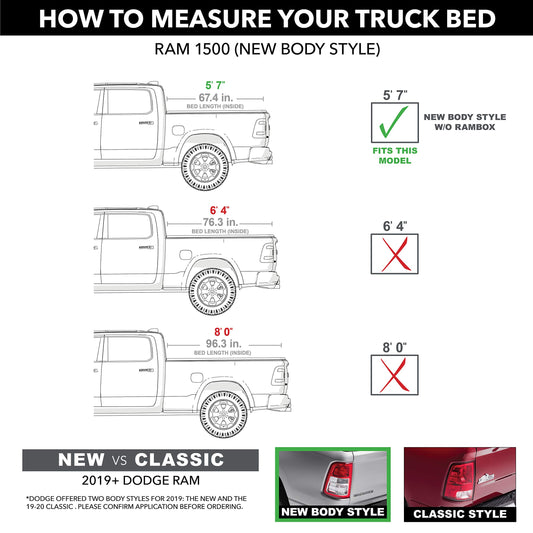 ROLL N LOCK 401M-XT RealTruck Roll-N-Lock M-Series XT Retractable Truck Bed Tonneau Cover | 401M-XT | Fits 2019 - 2025 Dodge Ram 1500/2500/3500, Does Not Fit w/ Multi-Function (Split) Tailgate 5' 7" Bed (67.4")