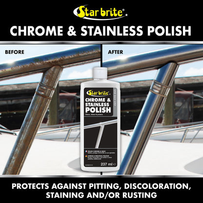 STAR BRITE 082708 STAR BRITE Chrome & Stainless Polish - Marine Grade Formula Protects Against Pitting, Salt Deposits, Staining & Rust on Chrome, Stainless Steel, Copper, Tin & Brass (082708)