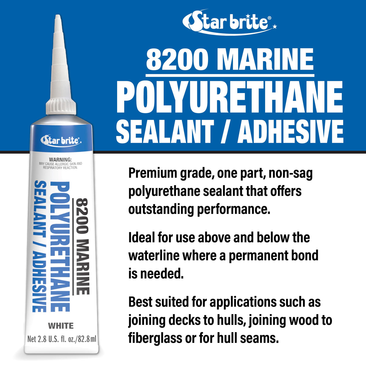 STAR BRITE 083301 STAR BRITE Polyurethane Sealant & Adhesive, White