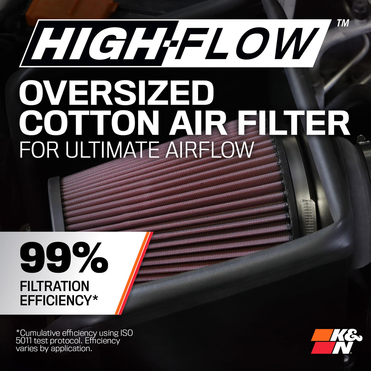 K&N 77-9043KP Cold Air Intake System: High-Flow Air Filter