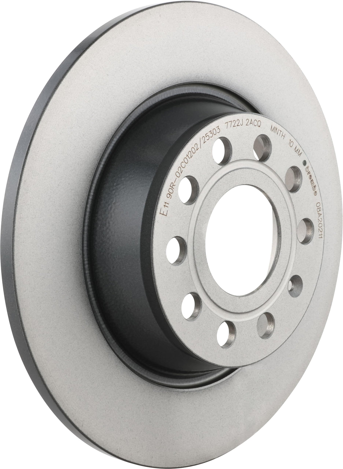 BREMBO 08A20211C02 Brembo 08.A202.11 UV Coated solid Rear Brake Rotor AUDI/AUDI (FAW)/SEAT/SKODA/SKODA (SVW)/VW/VW (FAW)/VW (SVW) OE# 1K0615601AD