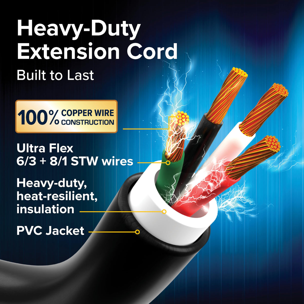 CAMCO 55195 Camco Power Grip 30-Ft 50-Amp RV Extension Cord -Rated for 125/250V/12,500W