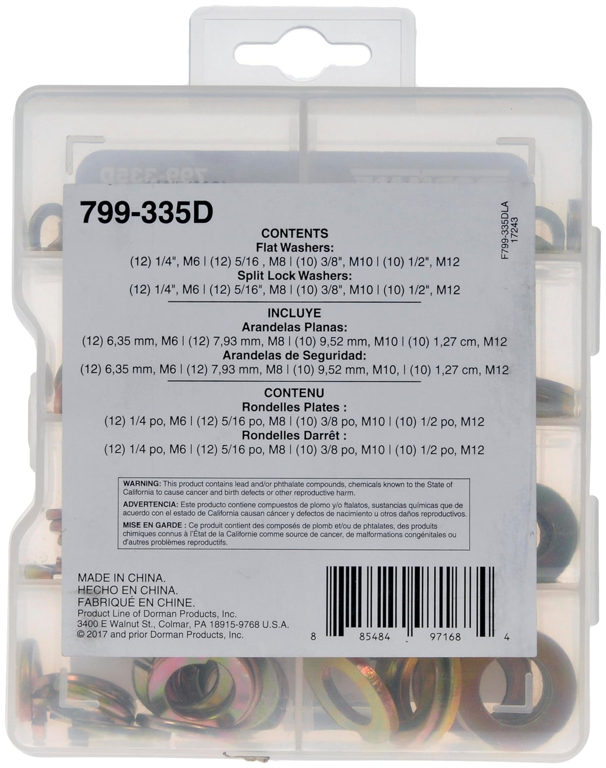 Dorman 799-335D Pro Pack Washers Grade 8/Class 10.9-88 Piece