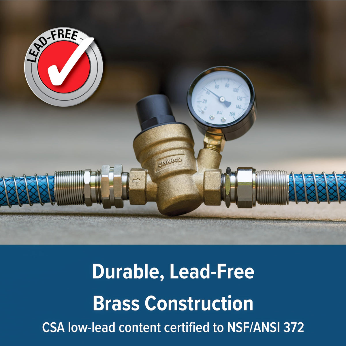 CAMCO 40058 Camco Adjustable RV Water Pressure Regulator - Lead-Free Brass