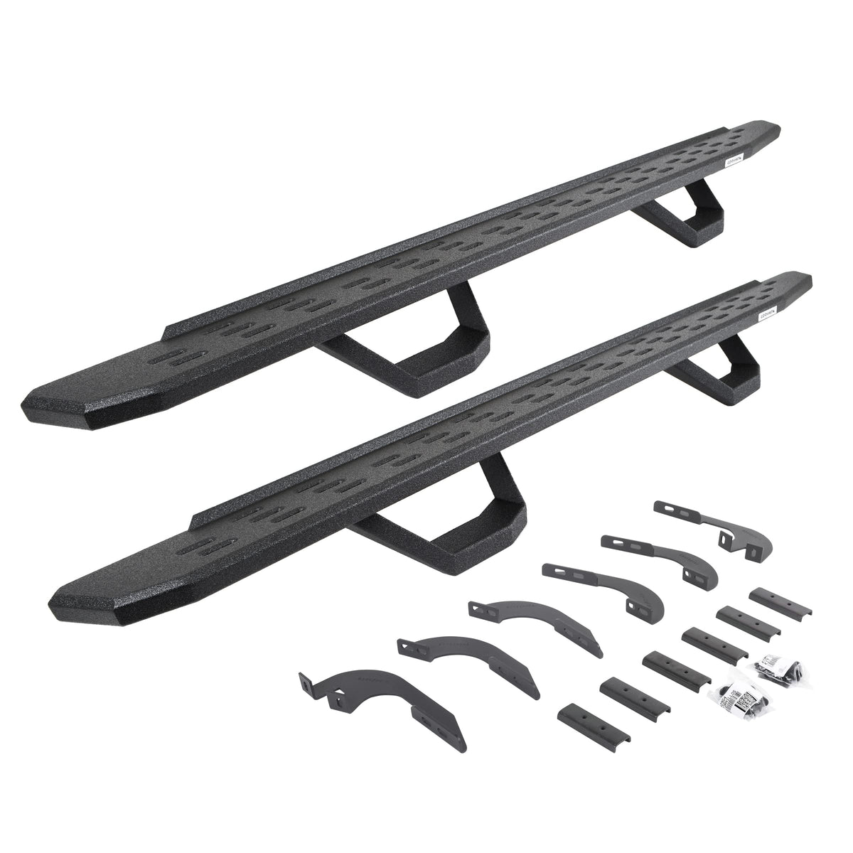 GO RHINO 6964298720T Go Rhino RB30 Running Boards, Brackets, & 2 Pair of Drop Steps | Galvanized Steel, Protective Bedliner Coating | 6964298720T | Fits 2005-2023 Toyota Tacoma Double Cab Pickup