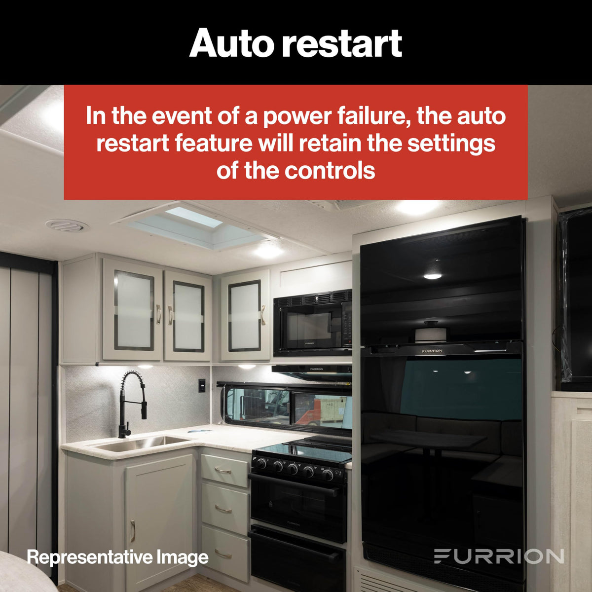 FURRION LLC FACC12ESPA2-BL-AM Furrion 2024044601 Standard Single Zone Controller for Chill HE Low-Profile RV Air Conditioner Systems (R32) #FACC12ESPA2-BL-AM