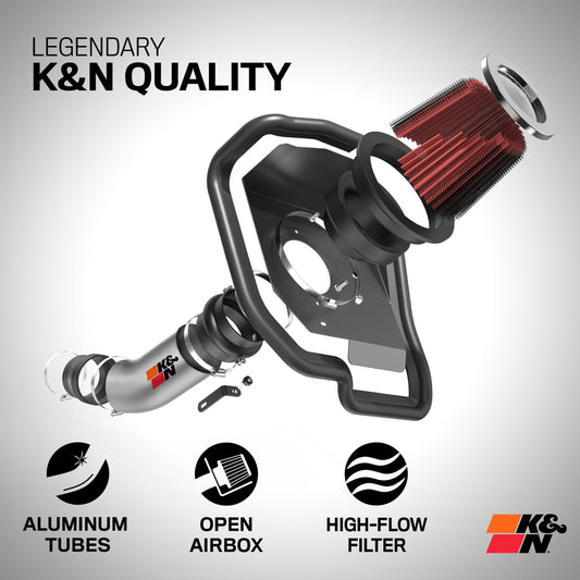 K&N FILTER 69-1020TS K&N Cold Air Intake System: High-Flow Air Filter, Increase Performance & Acceleration: Compatible with 2012-2015 Honda: Civic, 69-1020TS