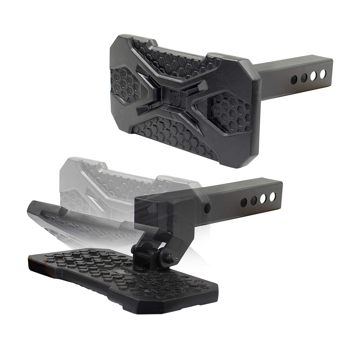 GO RHINO HS2012T Go Rhino HS-20 Recoil Hitch Step | 12" Mild Steel, Textured Black | HS2012T | Fits 2" Receivers
