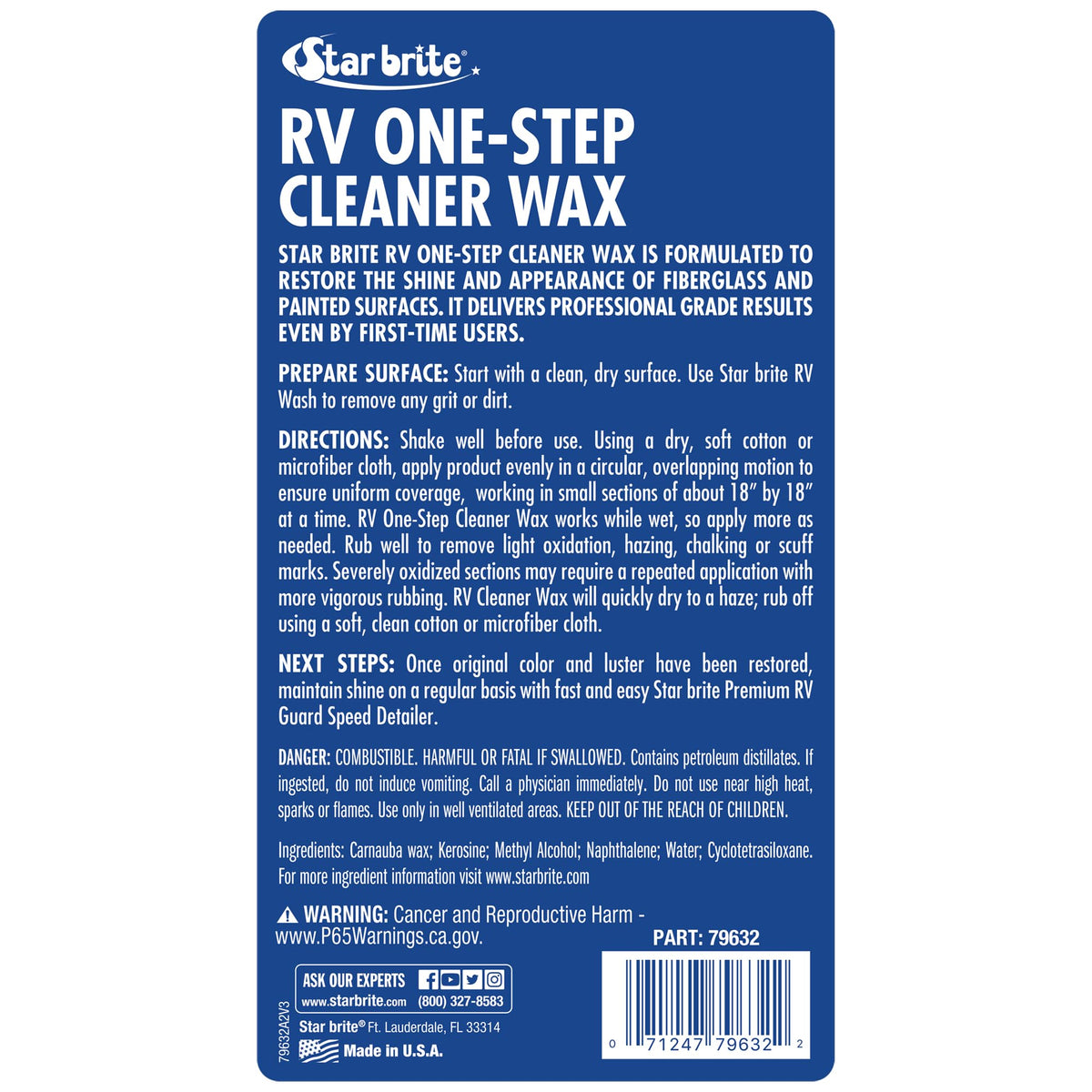 STAR BRITE 079632 Star Brite 079632 1-STEP HD CLNR WAX 32 OZ