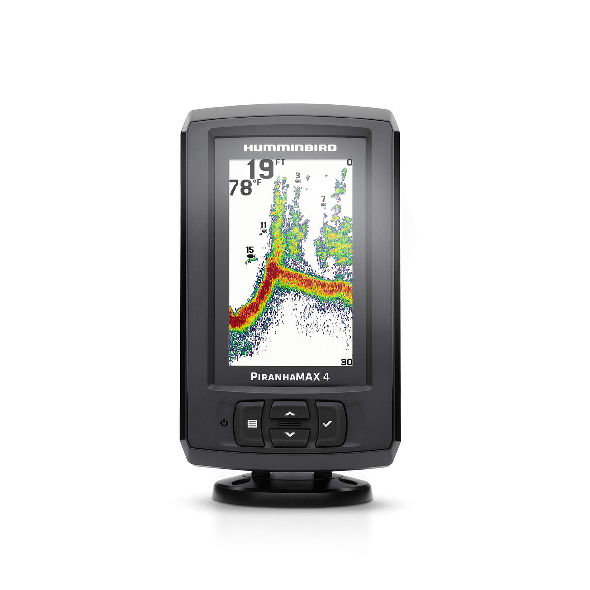 HUMMINBIRD 410170-1 Humminbird PiranhaMAX 4 Fish Finder with Transducer, Dual Beam Sonar, Portable Carrying Case