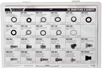 Dorman 990-600 Oil Drain Plug and Gaskets Tech Tray (23 SKUs
