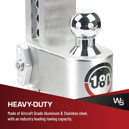 WEIGH SAFE CTB10-2.5 Weigh Safe Trailer Hitch Ball Mount, 10" Drop, 2.5" Receiver, Chrome Balls