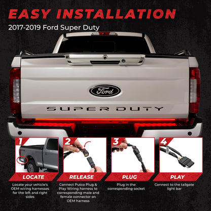 PUTCO 9201960-06 Putco 9201960-06 2017-2019 Ford Super Duty 60-Inch LED Tailgate Light Bar, Quick Connect Harness