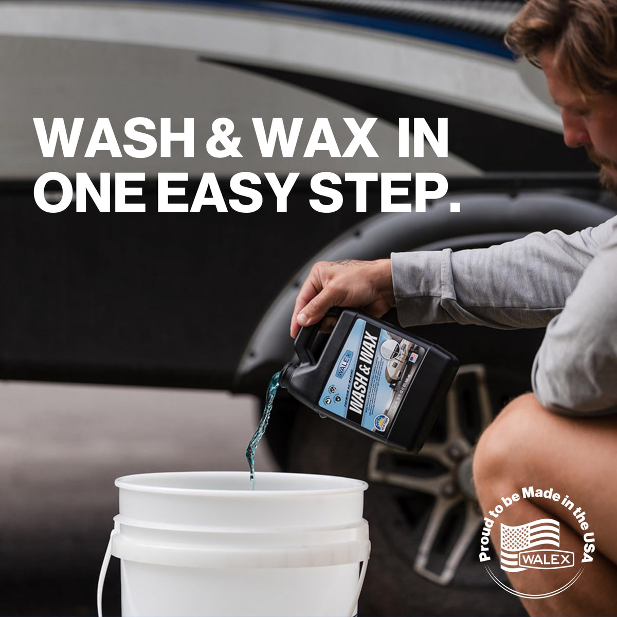 WALEX WALWW64 Walex Premium Wash & Wax - All-in-One High Foaming Formula - Cleans, Protects, and Adds brilliant shine to RV/Marine/Trailer/Auto surfaces - Cherry Fragrance, 64oz