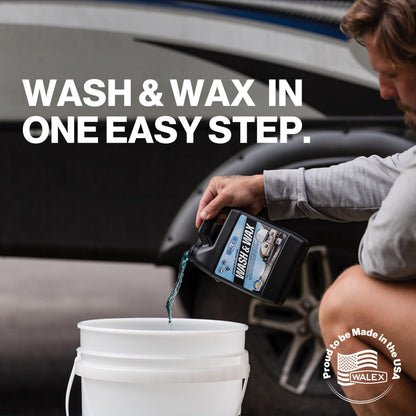 WALEX WALWW64 Walex Premium Wash & Wax - All-in-One High Foaming Formula - Cleans, Protects, and Adds brilliant shine to RV/Marine/Trailer/Auto surfaces - Cherry Fragrance, 64oz