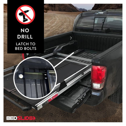 Bedslide BSA-FRONTIER2013 Bedslide No-Drill Truck Bed Brackets, for Truck Bed Organizer, Fits Nissan Frontier, Years 2013-2024, 5' or 6' Truck Bed, Black