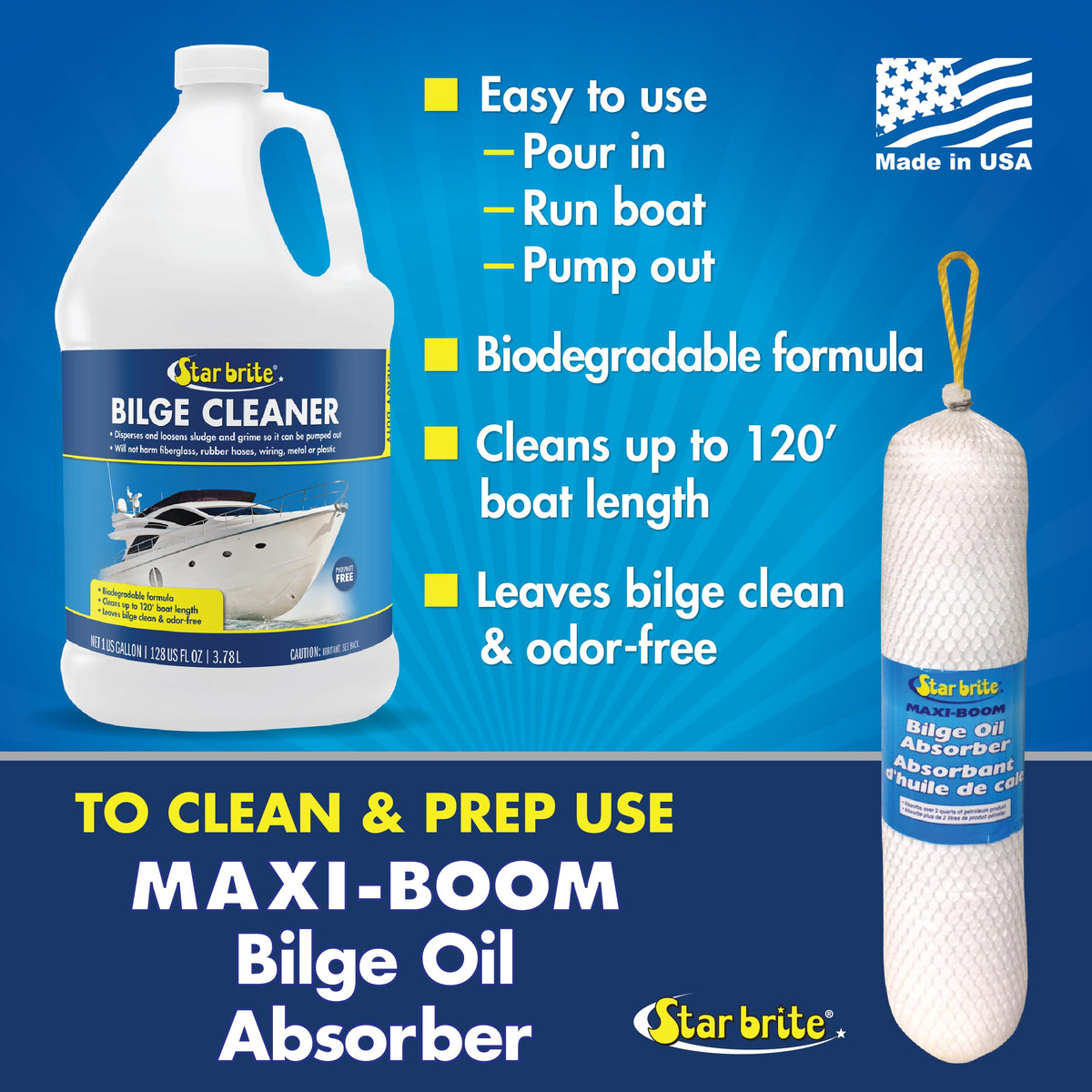 STAR BRITE 080500N STAR BRITE Heavy Duty Bilge Cleaner - Emulsifies Oil, Fuel & Grease