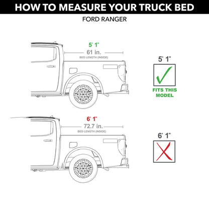 RETRAX T-60335 RealTruck Retrax RetraxONE XR Retractable Truck Bed Tonneau Cover | T-60335 | Fits 2019 - 2023 Ford Ranger 5' 1" Bed (61")