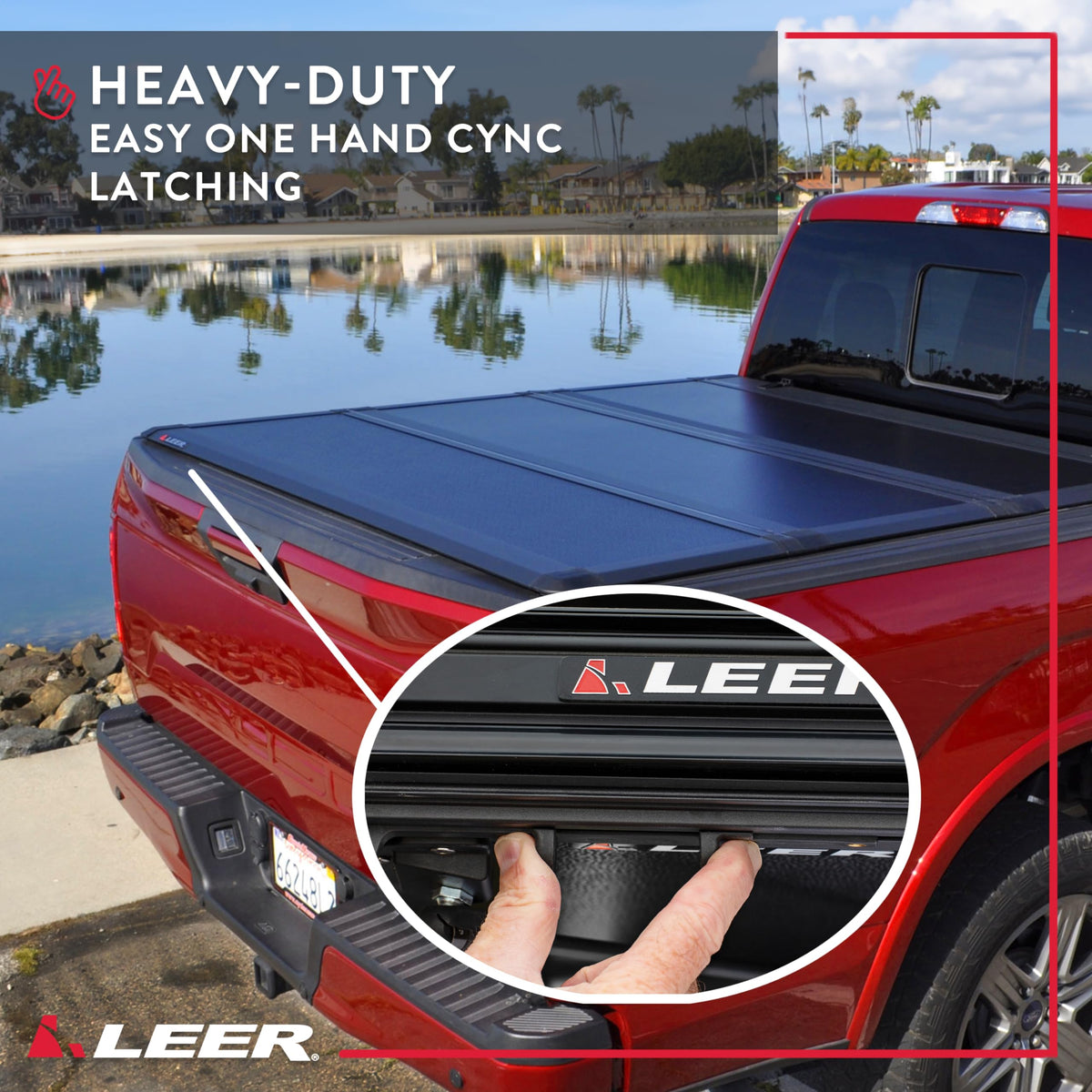 LEER 631105 LEER HF350M Tri-Folding Truck Bed Tonneau Cover, Fits Chevy Colorado and GMC Canyon Crew Cab, Years 2015-2026, 5'2" Truck Bed, Black