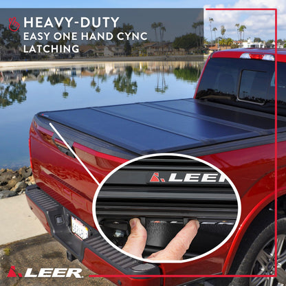 LEER 631337 LEER HF350M 3-Panel Folding Tonneau Cover, Fits 2022-2026 Toyota Tundra with 5'6" Truck Bed