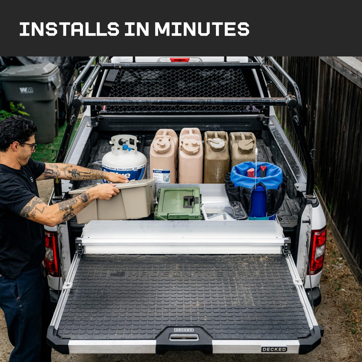 CARGOGLIDE C0064-2DIV48-ALM Double Cross Bar & Tray Divider Kit for 48" CargoGlide 2.0 | Includes 2 Tray Dividers, 2 Cross Bars, 2 Footer Kits & 2 Hardware Kits | for Full-Size Truck Only