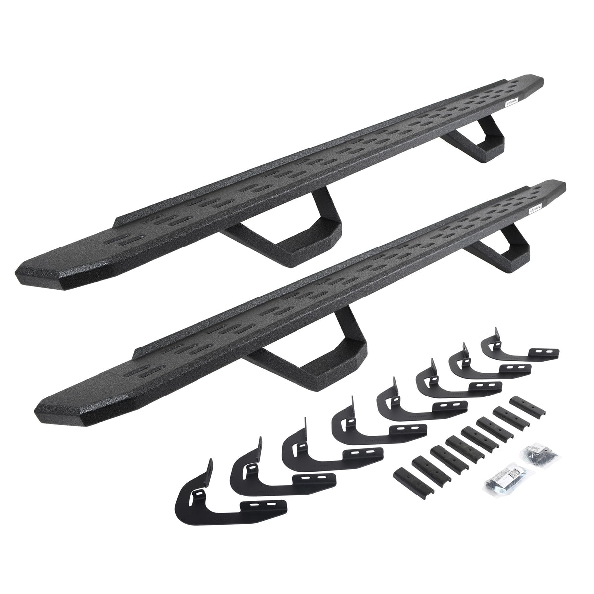 GO RHINO 6960478720T Go Rhino RB30 Running Boards, Brackets, & 2 Pair of Drop Steps | Galvanized Steel, Protective Bedliner Coating | 6960478720T | Fits 2014-2018 Chevrolet Silverado/GMC Sierra 1500 Crew Cab (See Descr.)