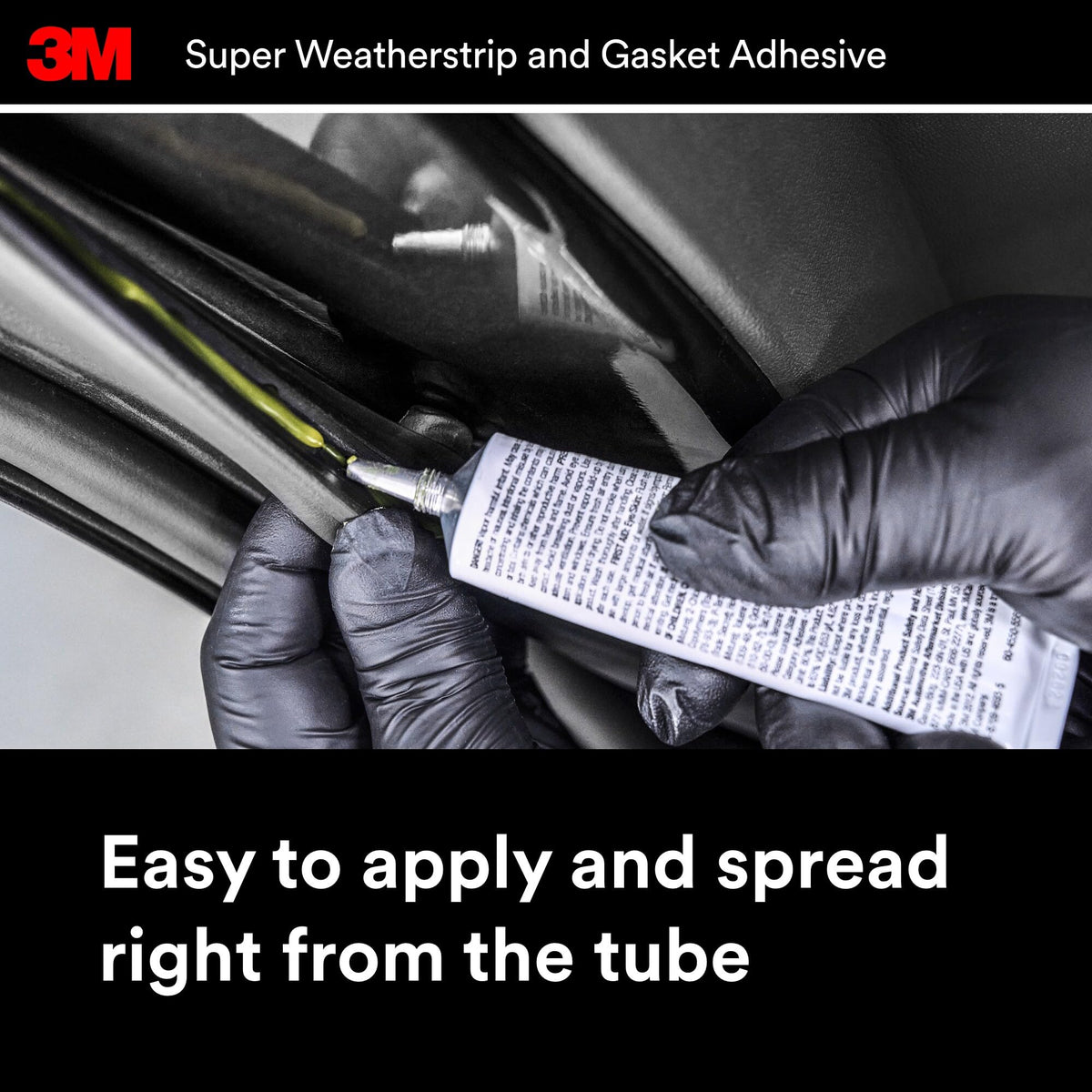 3M 08581 3M Super Weatherstrip and Gasket Adhesive, 08581, Black, 2 fl oz Tube, 1 Per Pack