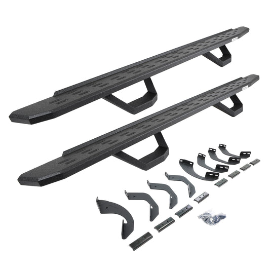 GO RHINO 6964368720T Go Rhino RB30 Running Boards, Brackets, & 2 Pair of Drop Steps | Galvanized Steel, Protective Bedliner Coating | 6964368720T | Fits 2022-2024 Toyota Tundra Crew Max Pickup