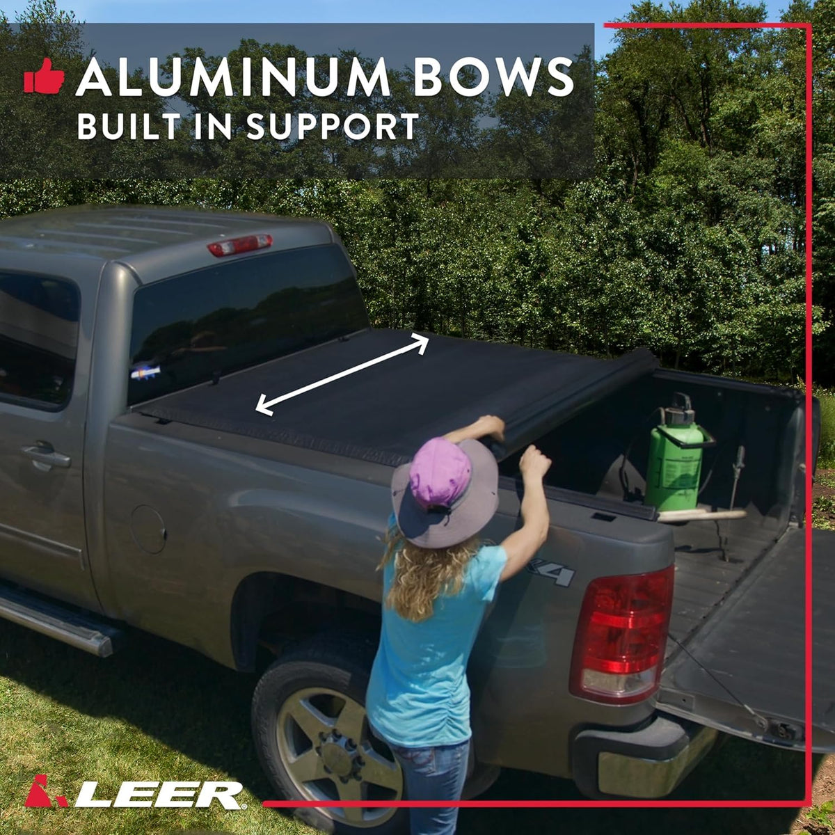 LEER 610169 LEER SR250 Soft Rolling Truck Bed Tonneau Cover, Fits Ford F-150, Years 2015-2025, 6'6" Truck Bed, Black