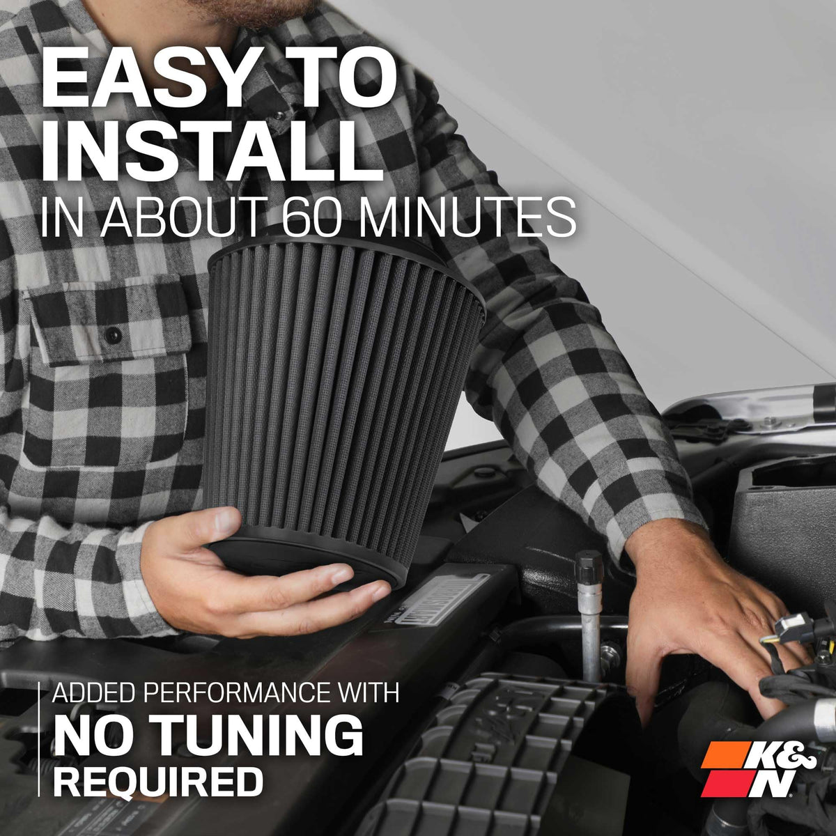 K&N FILTER 71-3110 K&N Cold Air Intake System: Dry-Flow Air Filter, Increase Performance & Towing: Compatible with 2019-2026 Chevy/GMC/Cadillac Silverado 1500, Suburban, Tahoe, Sierra 1500, Yukon, Escalade, 71-3110