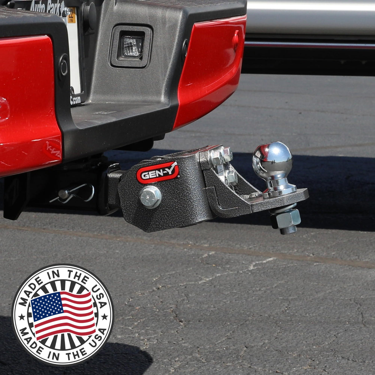 GEN-Y HITCH GH-12001 GEN-Y Hitch Ball Mount for 2" Receiver - Ball Platform with 1″ Diameter Mounting Hole, 2" Drop, 7,000 lbs Towing Capacity, 700 lbs Tongue Weight, Silver, Made in USA