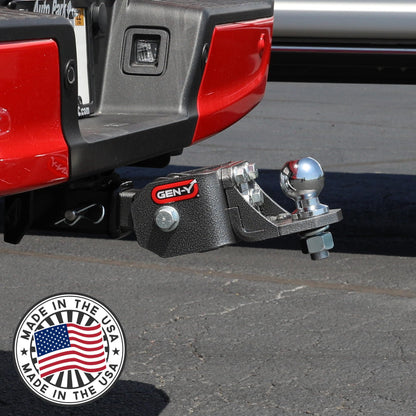GEN-Y HITCH GH-12001 GEN-Y Hitch Ball Mount for 2" Receiver - Ball Platform with 1″ Diameter Mounting Hole, 2" Drop, 7,000 lbs Towing Capacity, 700 lbs Tongue Weight, Silver, Made in USA
