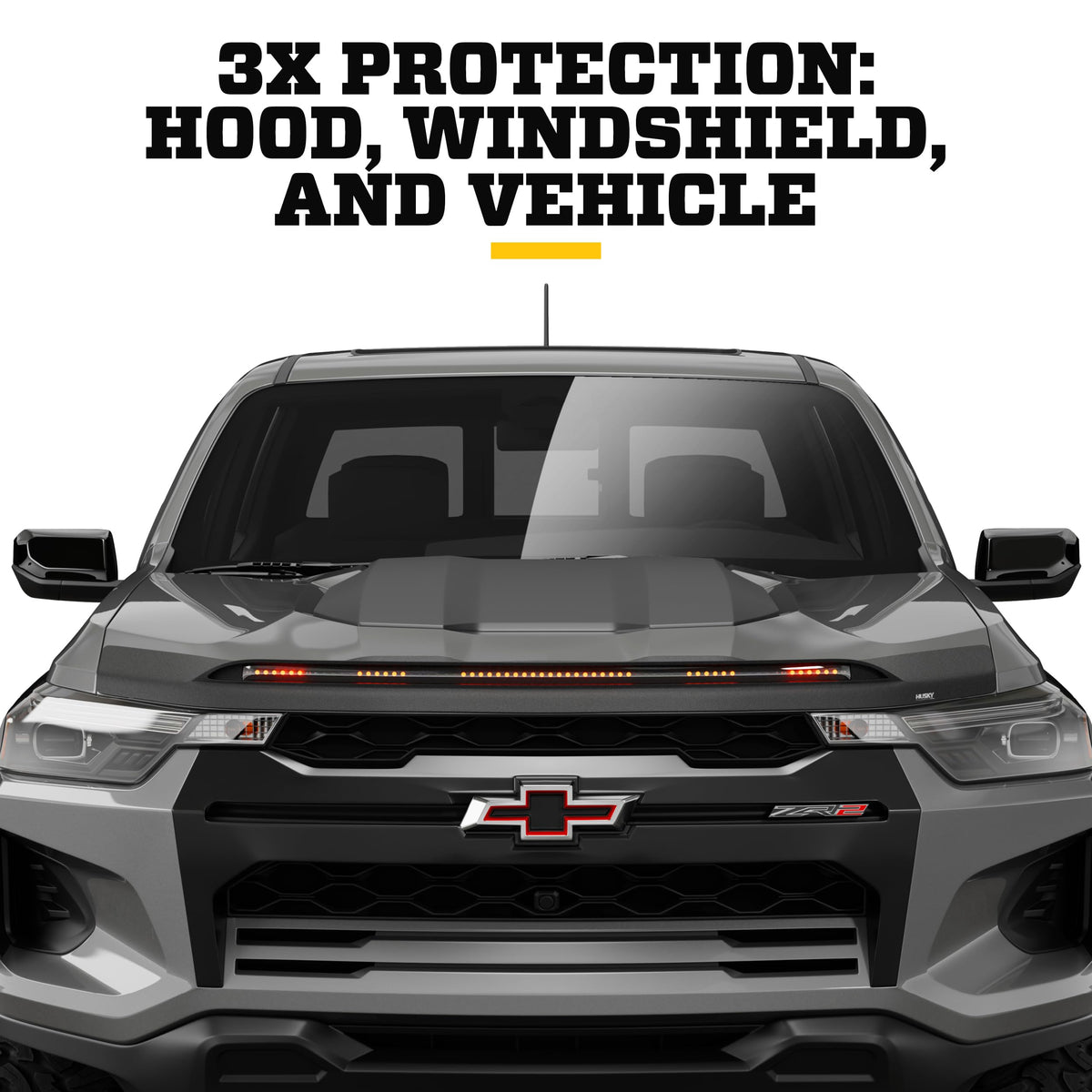 Husky Liners 2820196 Husky Liners Aeroskin Lightshield PRO Low Profile Deflector/Bug Shield – Fits 2021-2026 Ford F-150 (Excludes Tremor/Platinum/King Ranch Models) – Hood, 1-pc Black - 2820196