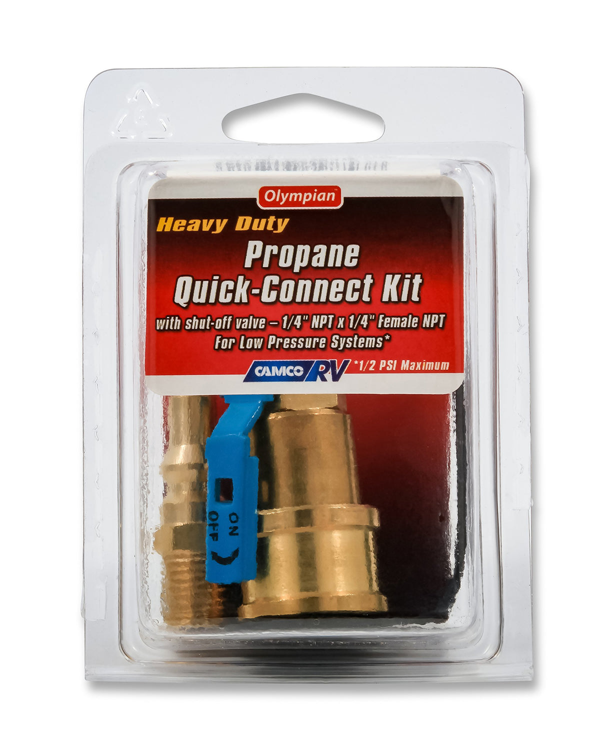 CAMCO 59853 Camco 59853 Propane Quick Connect Kit - Valve & Full Flow Plug