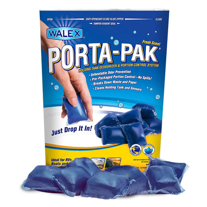 WALEX PPRV10 Walex Porta-Pak RV Toilet Treatment Drop-Ins - Fresh Scent, 10-Pack