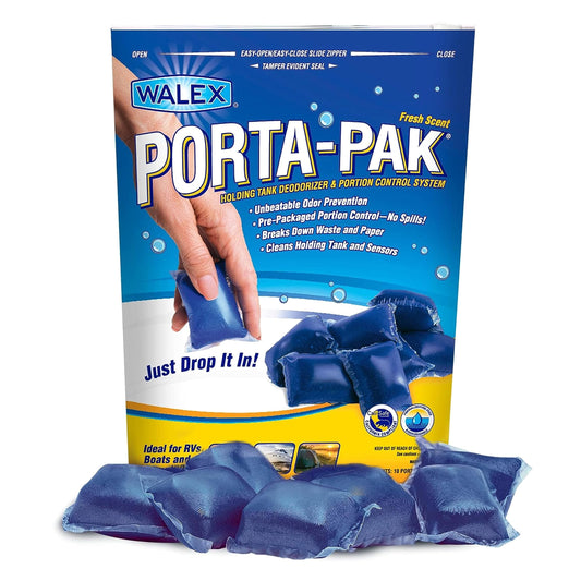 WALEX PPRV10 Walex Porta-Pak RV Toilet Treatment Drop-Ins - Fresh Scent, 10-Pack