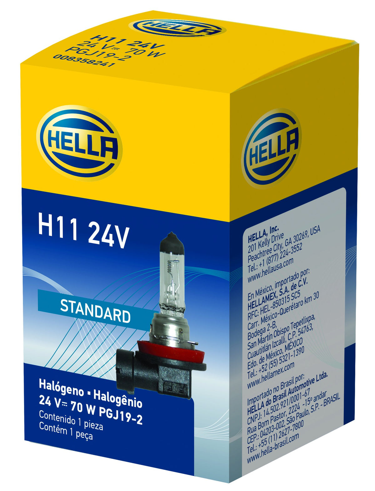 HELLA H11 24V HELLA H11 24V Standard Halogen Bulb, 70W