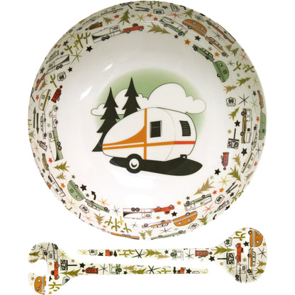 CAMP CASUAL CC-003 Camping Bowl with Servers Set - 11.8” x 11.8” Melamine Bowls for Salads, Popcorn, Fruits & More - BPA Free, Top Shelf Dishwasher Suitable Dinnerware Set for Indoor & Outdoor Dining by Camp Casual