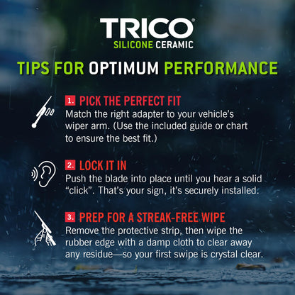 TRICO 90-251 TRICO Silicone Ceramic™ (90-251) 25 Inch Automotive Replacement Windshield Wiper Blades For my Car, Ceramic Coated Silicone Super Premium All Weather Beam Blade for Select Vehicle Models