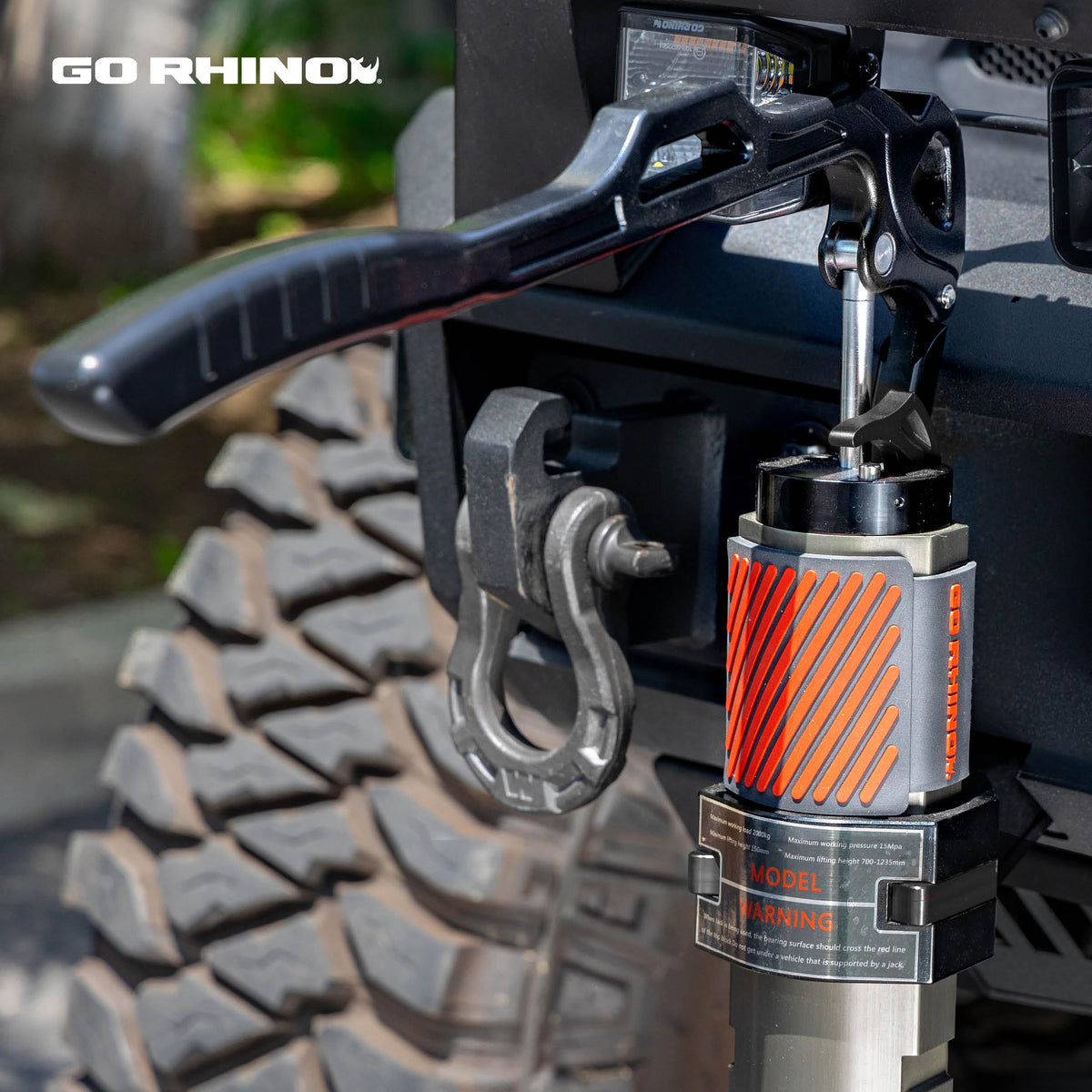 GO RHINO XG-RJ50020B Go Rhino El Gato EG1 Hydraulic Jack - Extended Tooth – Aluminum, Black – XG-RJ50020B