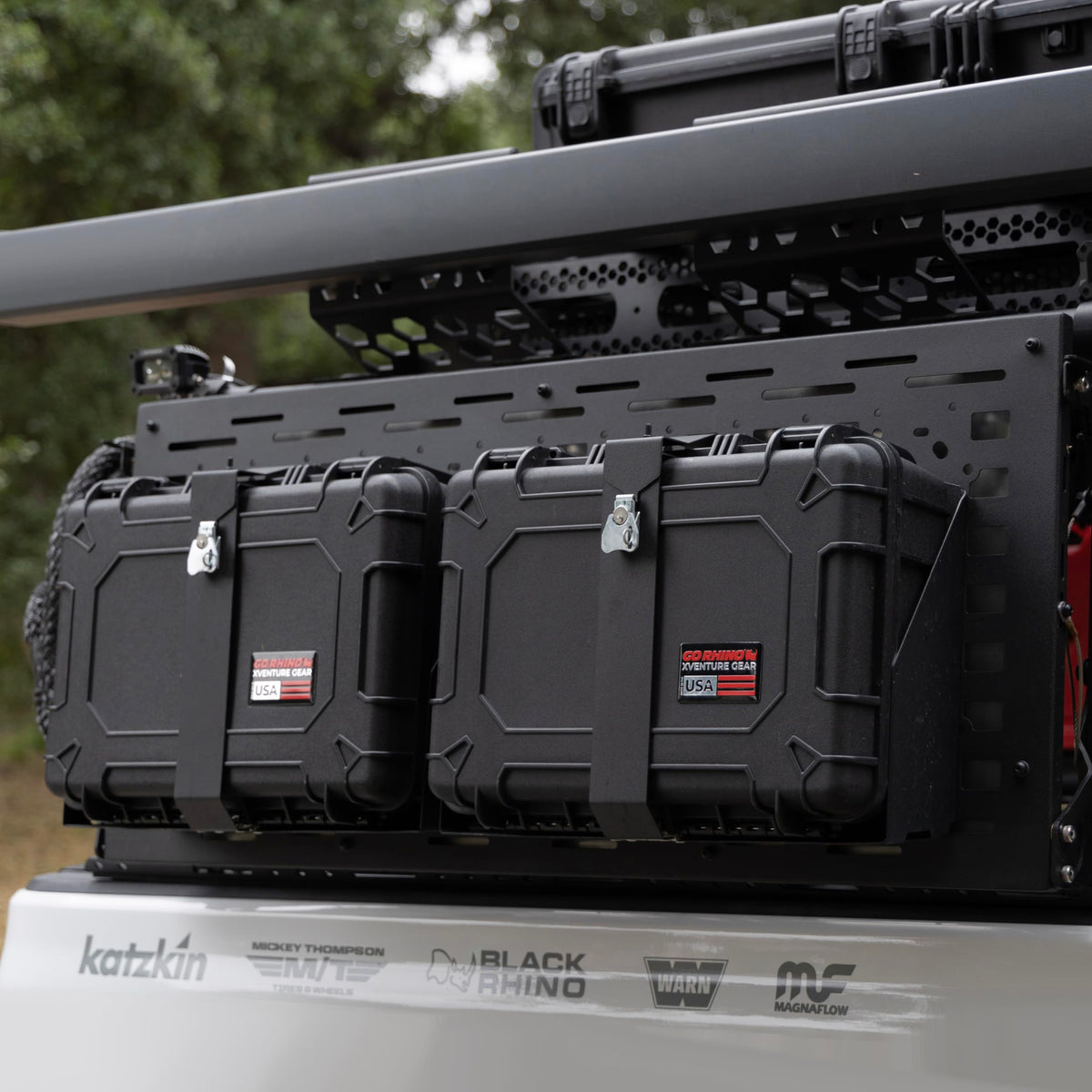 GO RHINO XG201608M Go Rhino! XVenture Gear Mount for Large 20" Hard Case | Mild Steel, Textured Black | XG201608M | Fits XRS Overland Xtreme Racks, CEROS Racks, and SRM Racks