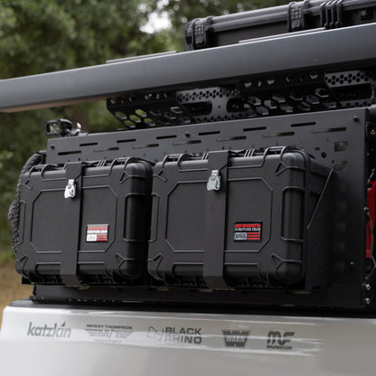GO RHINO XG201608M Go Rhino! XVenture Gear Mount for Large 20" Hard Case | Mild Steel, Textured Black | XG201608M | Fits XRS Overland Xtreme Racks, CEROS Racks, and SRM Racks