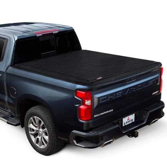 LEER 610320 LEER SR250 Soft Rolling Truck Bed Tonneau Cover, Fits Chevy Silverado and GMC Heavy Duty, Years 2020-2026, 6'9" Truck Bed, Black