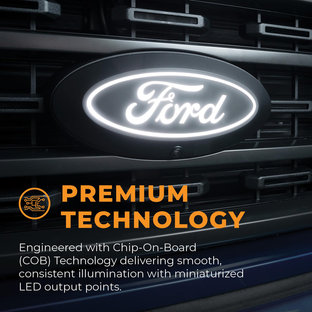 PUTCO 92702 Putco Luminix White LED Oval Light Up Grille Emblem - Fits Ford F250, F350, F450, F550 2026+ w/o Camera